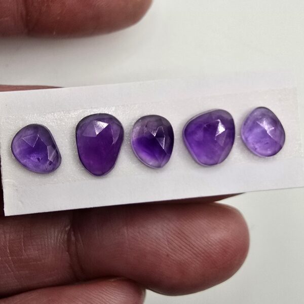 five rose cut african amethyst cabochons (copy)