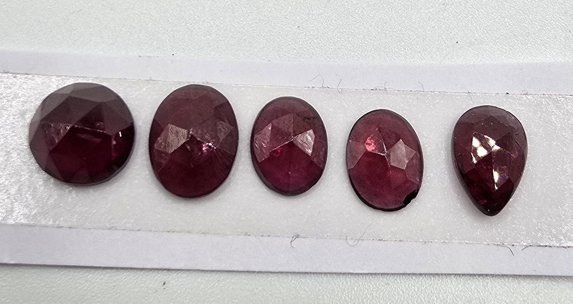 five rose cut rhodolite garnet cabochons (copy)