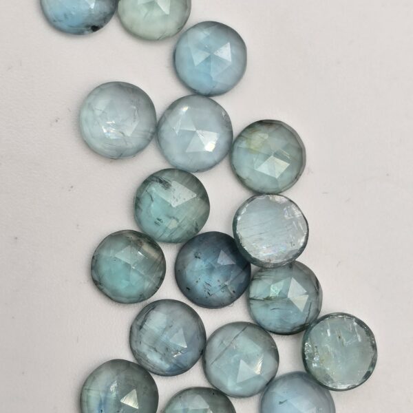 6mm round pariaba kyanite rose cut cabochon
