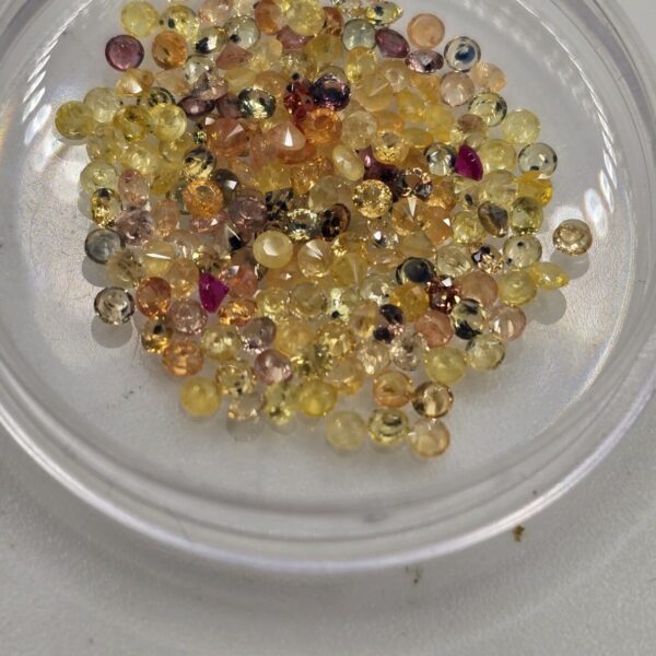 5ct parcel of 1.7mm yellow-mix sapphire facets