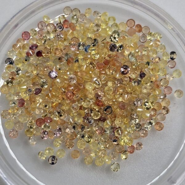 5ct parcel of 1.2mm yellow-mix sapphire facets
