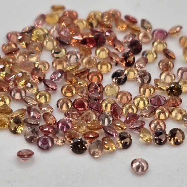 5ct parcel of 1.8mm orange mix sapphire facets