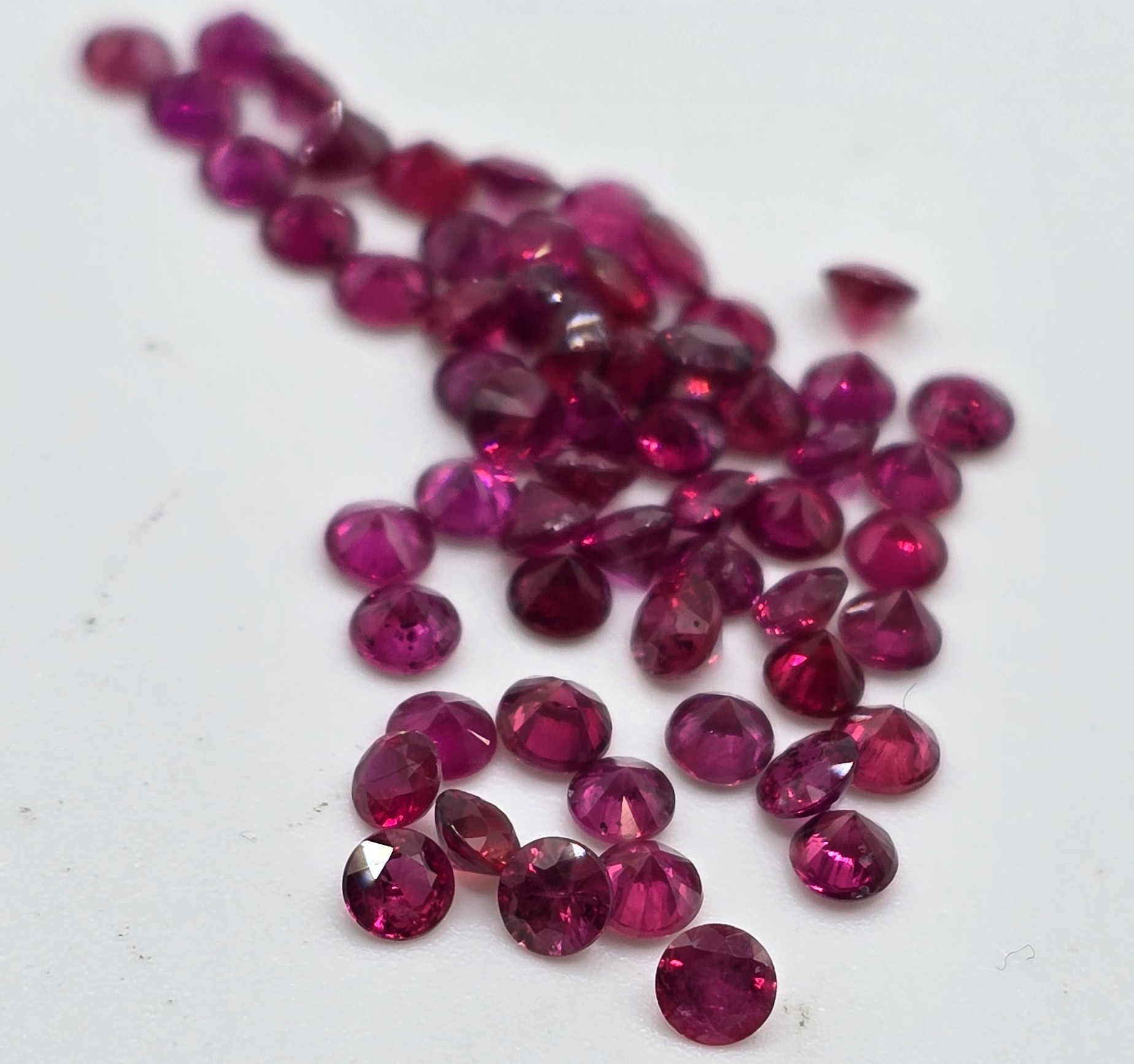 3mm round diamond cut mozambique ruby facet