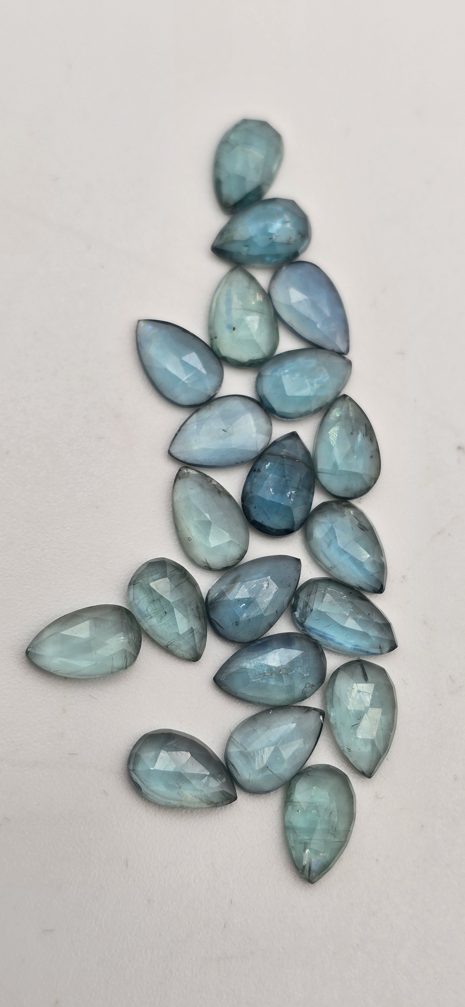 8x5mm pear pariaba kyanite rose cut cabochon