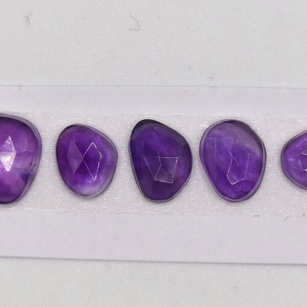 five rose cut london blue topaz cabochons (copy)