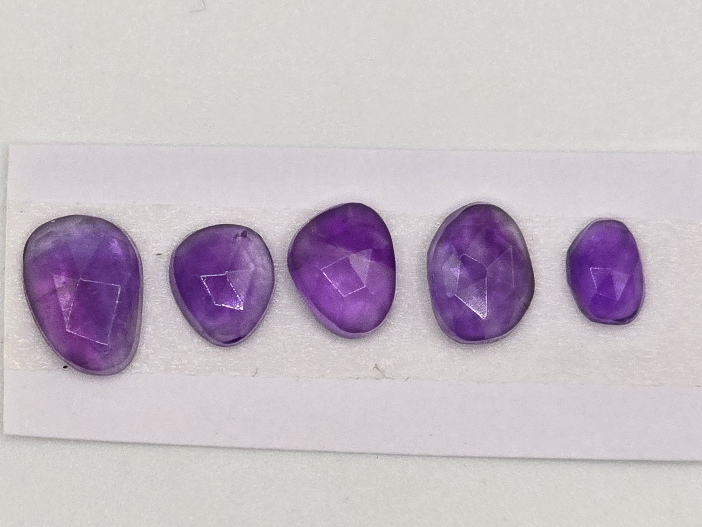 five rose cut london blue topaz cabochons (copy)