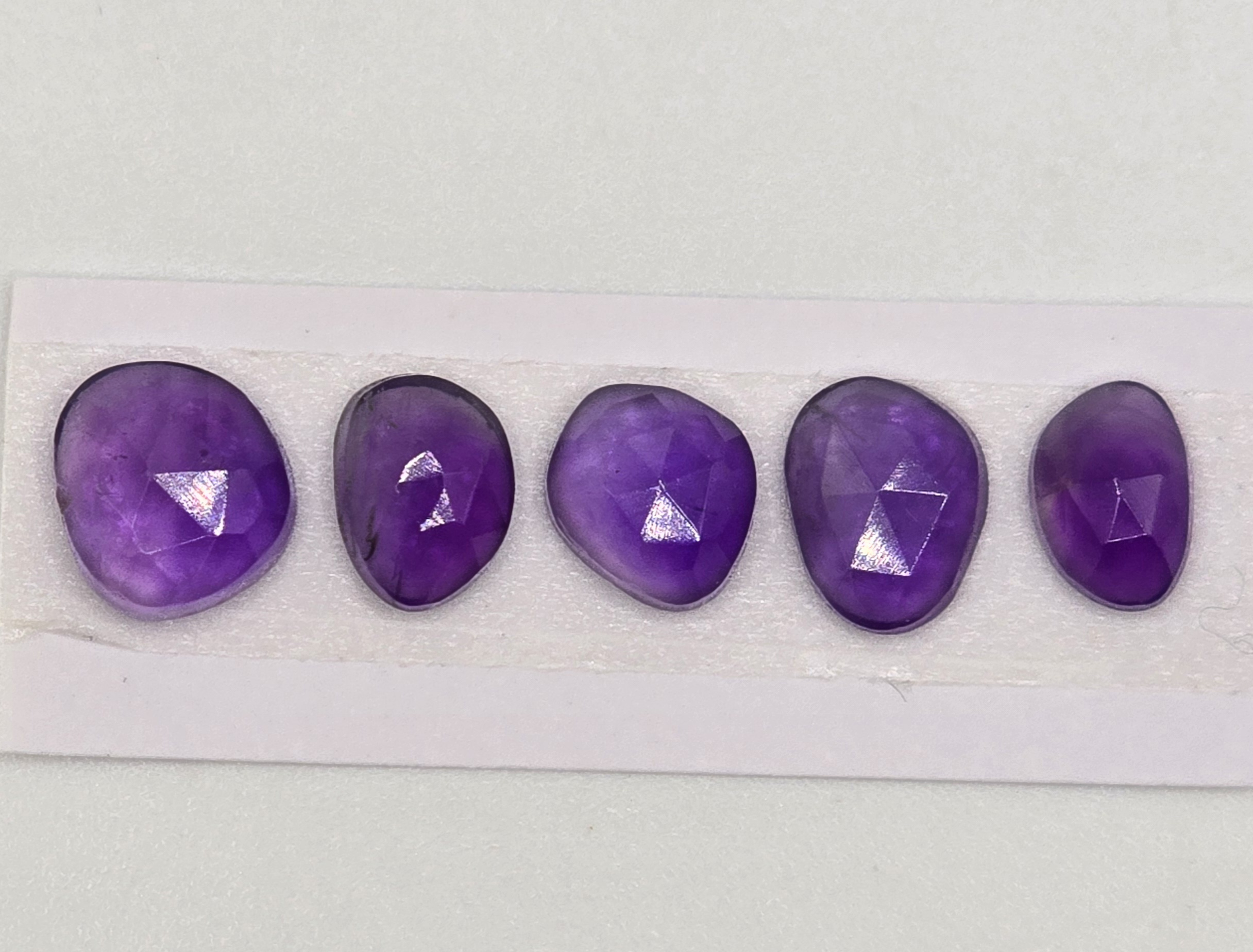 five rose cut london blue topaz cabochons (copy)