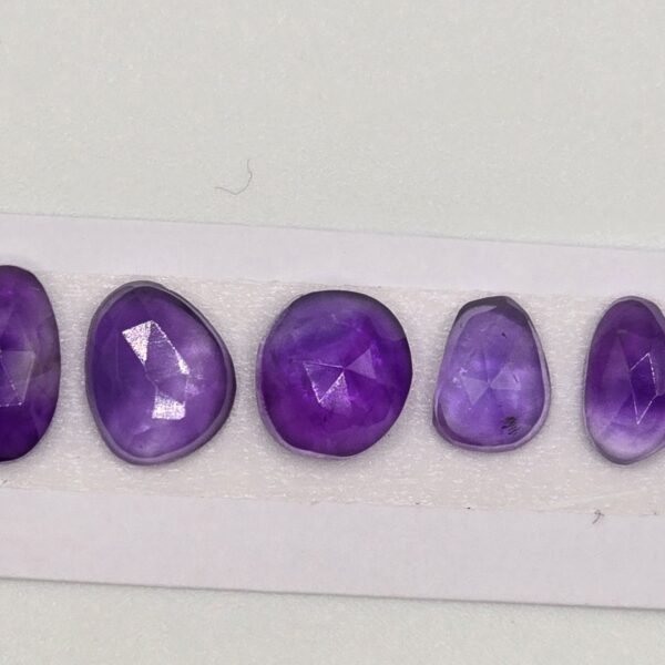 five rose cut london blue topaz cabochons (copy)