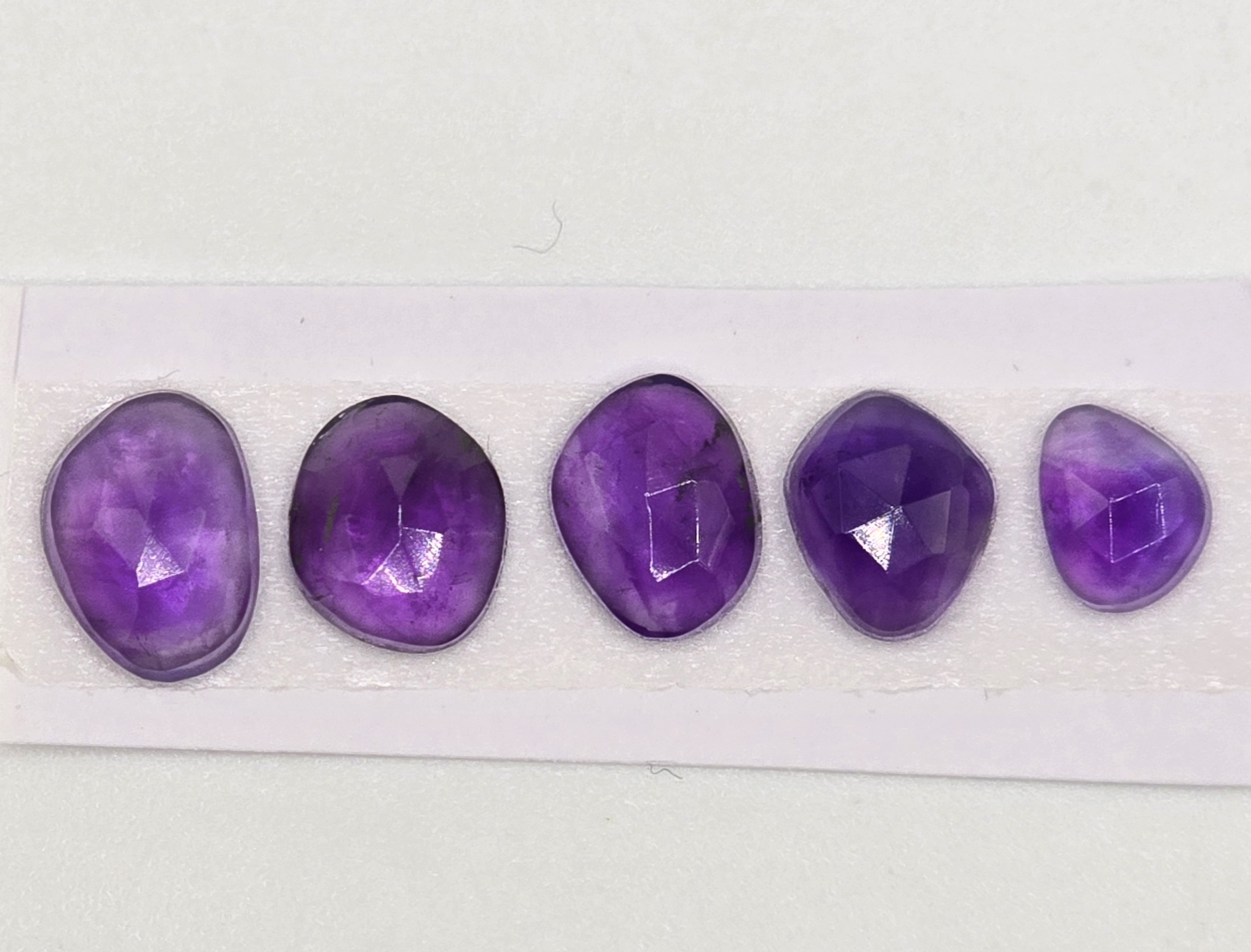 five rose cut london blue topaz cabochons (copy)