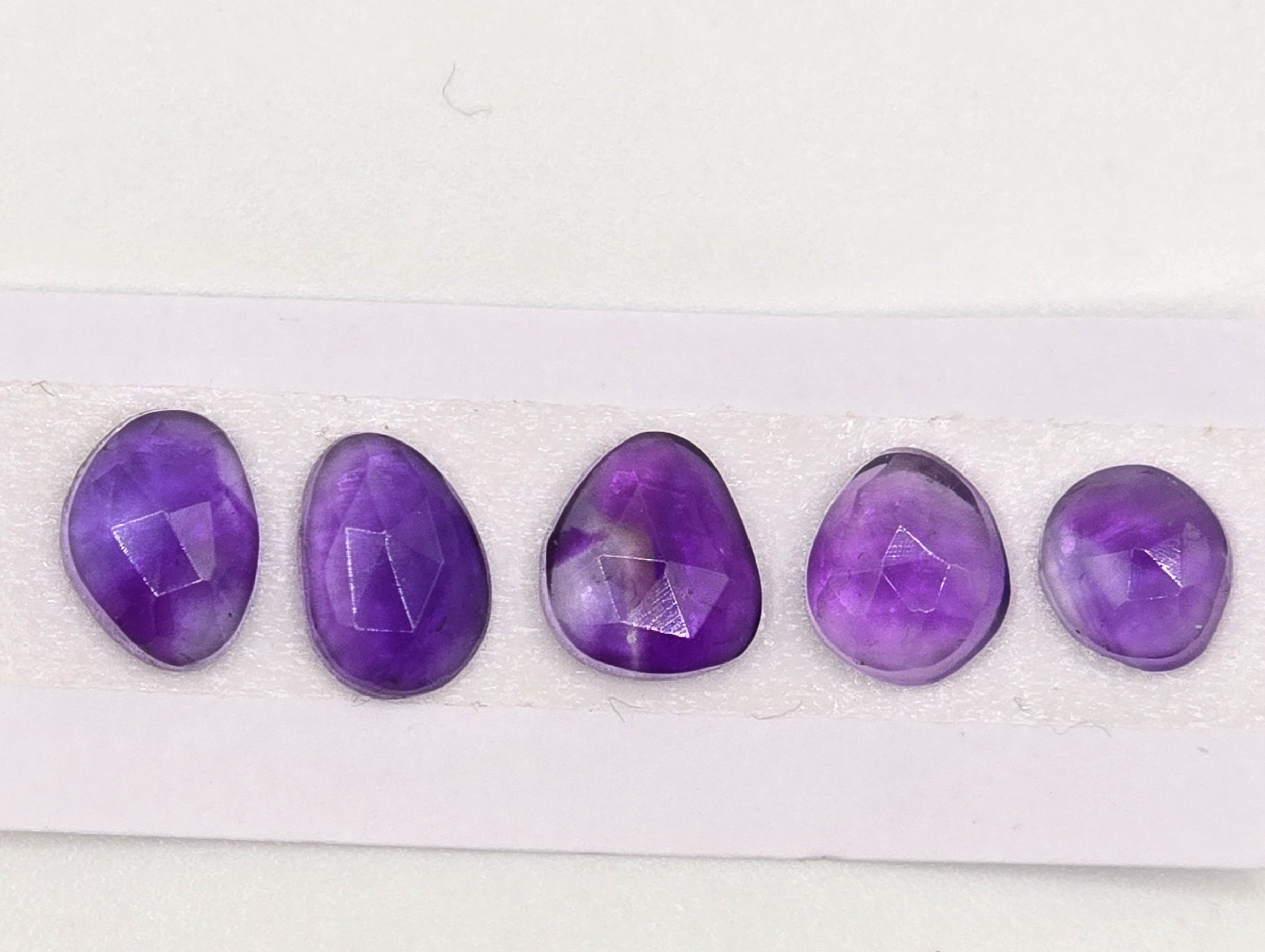 five rose cut london blue topaz cabochons (copy)