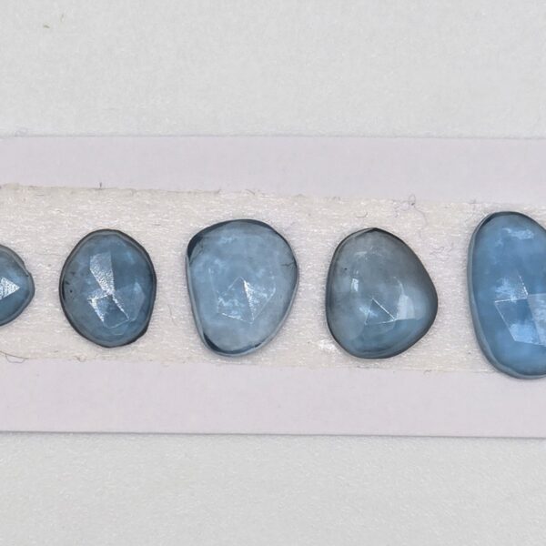 five rose cut london blue topaz cabochons (copy)