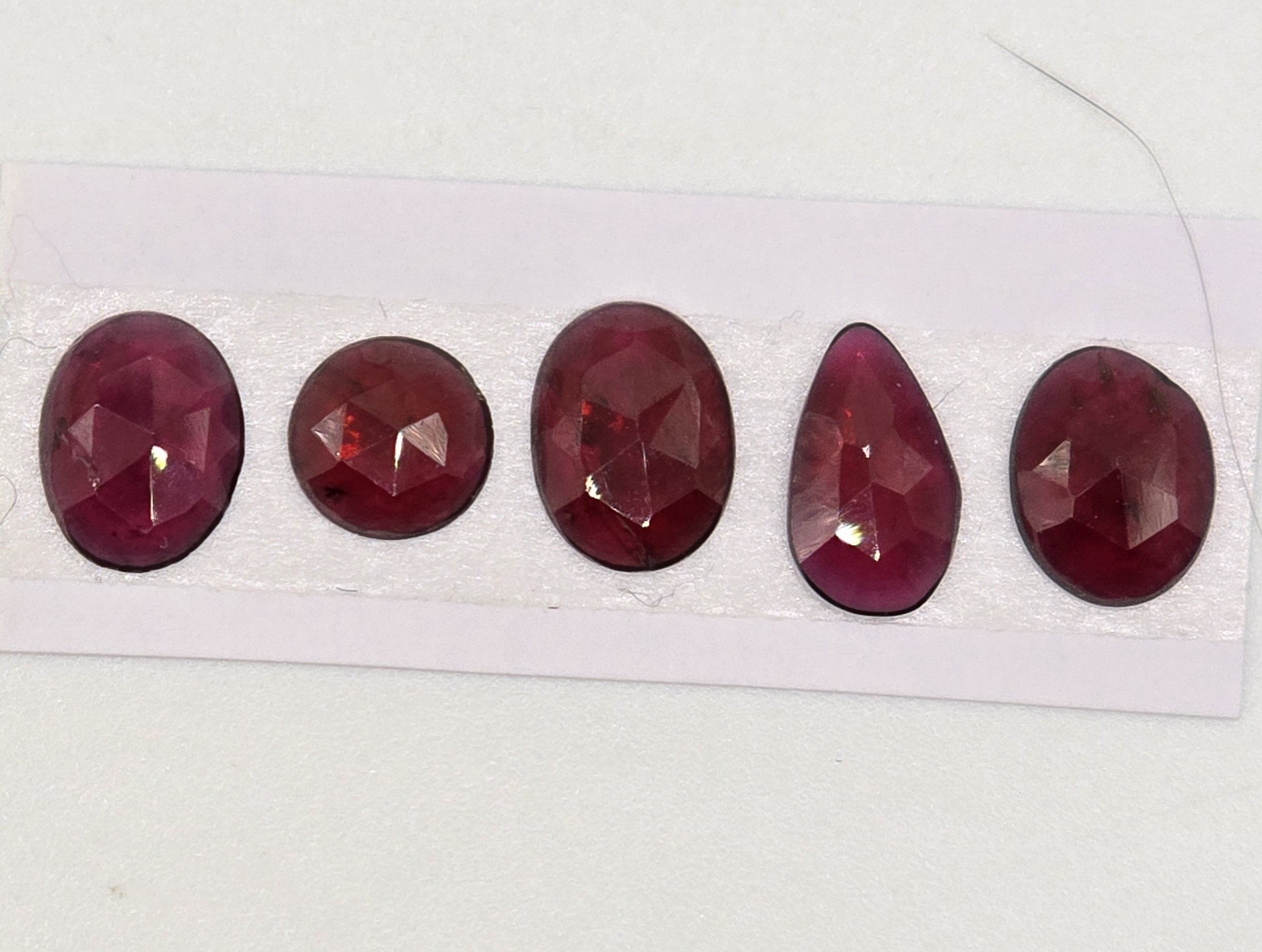 five rose cut london blue topaz cabochons (copy)