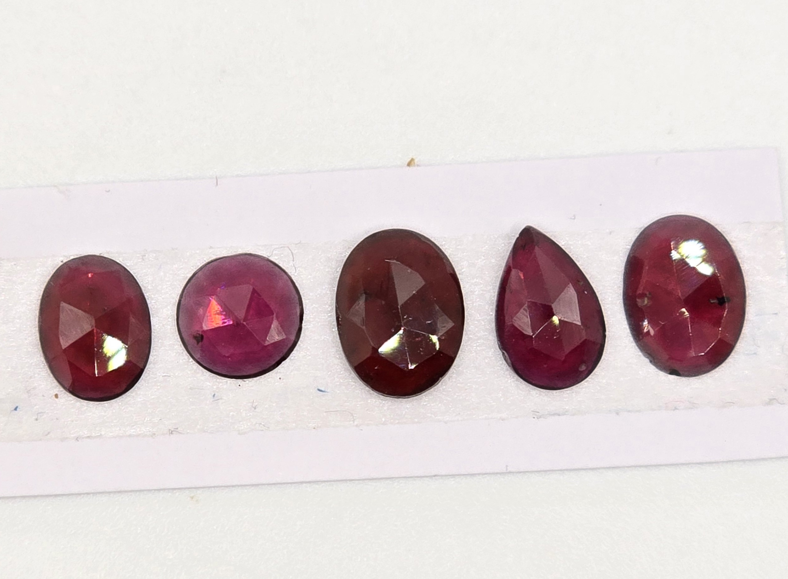 five rose cut garnet cabochons (copy)