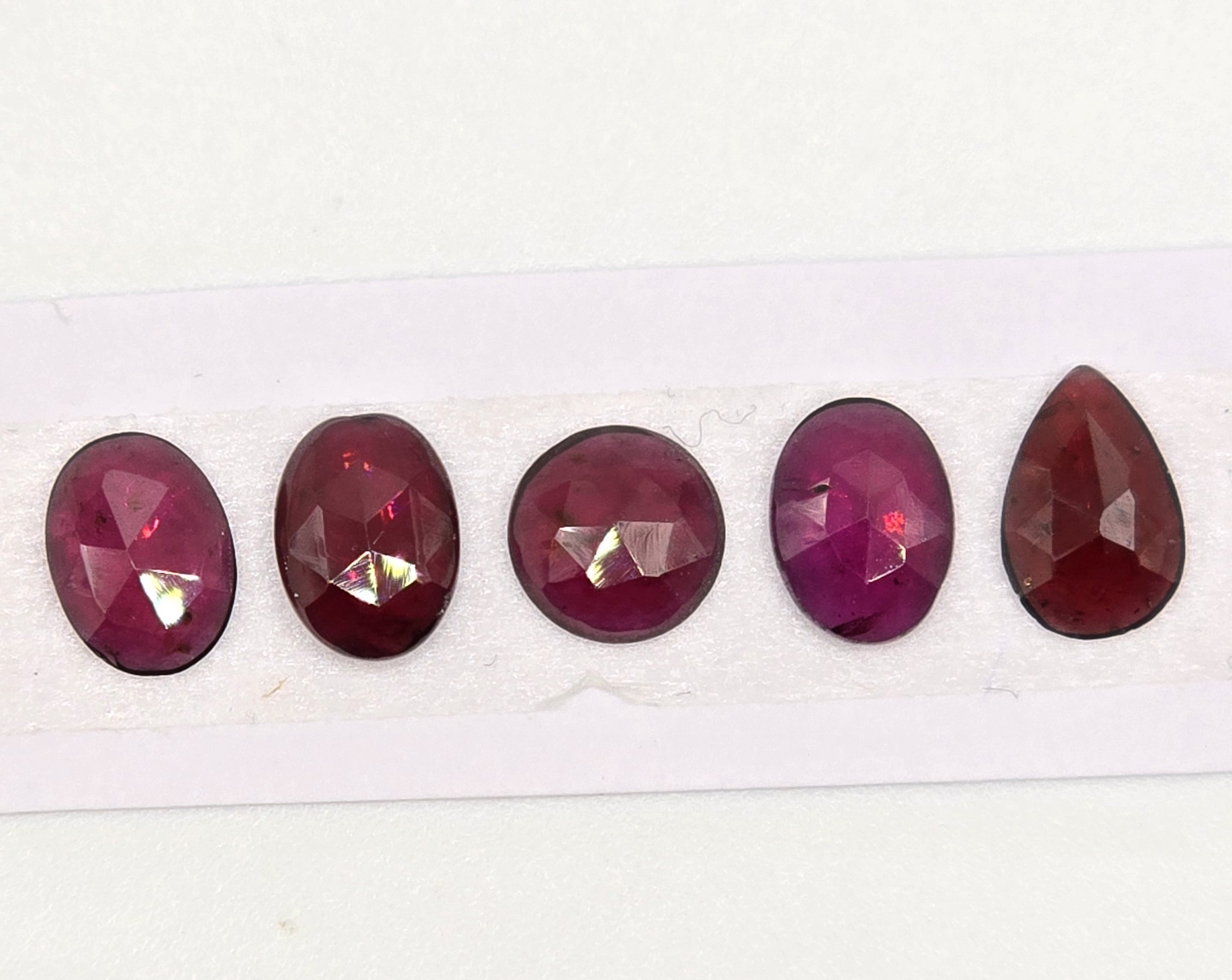 five rose cut garnet cabochons (copy)