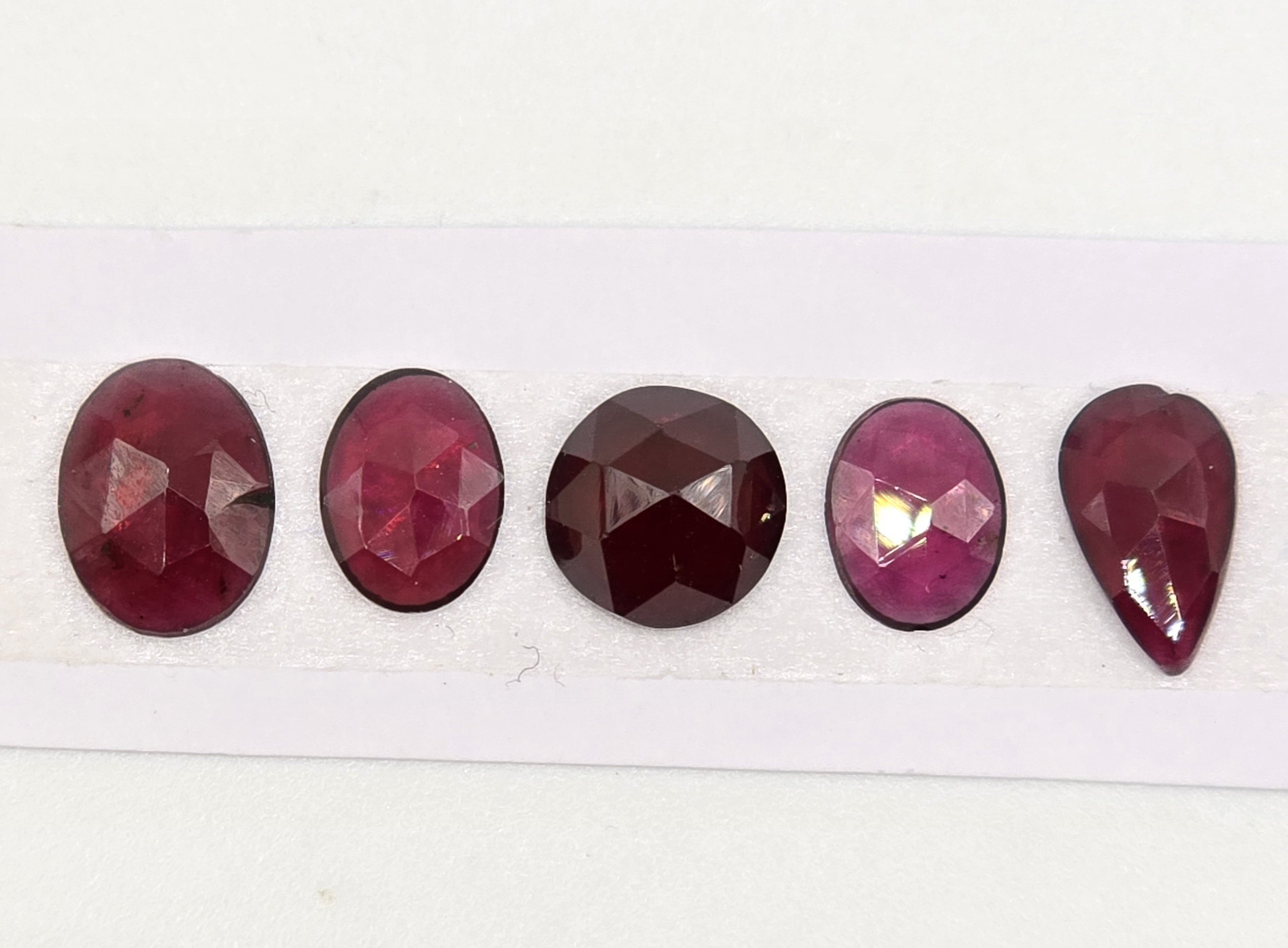 five rose cut garnet cabochons (copy)