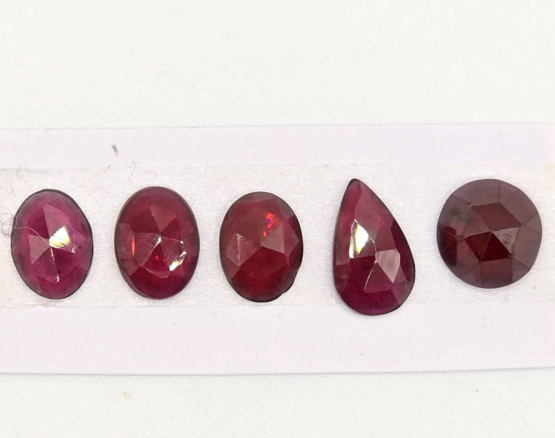 five rose cut garnet cabochons (copy)