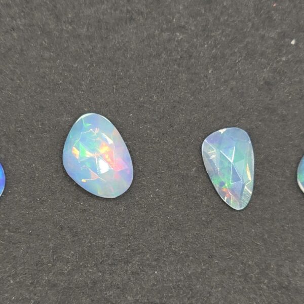 five rose cut ethiopian opal cabochons