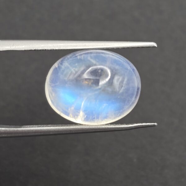14.5x11.6x8.2mm oval gem-grade rainbow moonstone cabochon