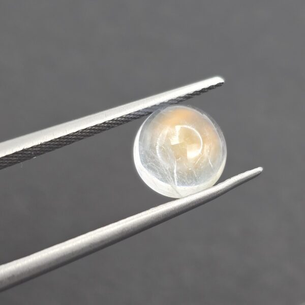 8.2mm round gem-grade rainbow moonstone cabochon