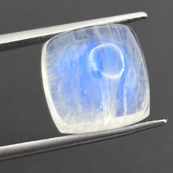 12.3x12.2x7.7mm cushion gem-grade rainbow moonstone cabochon