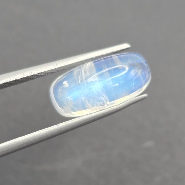 14.4x7.1x5.8mm cushion gem-grade rainbow moonstone cabochon