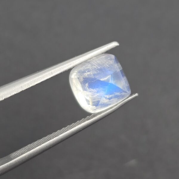 8.0x7.9x6.4mm cushion gem-grade rainbow moonstone cabochon