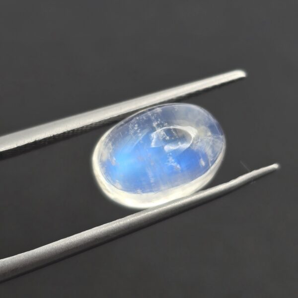 11.2x8.1x6.7mm oval gem-grade rainbow moonstone cabochon