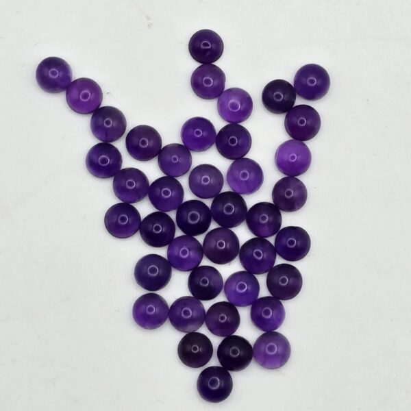 5mm round African amethyst cabochon