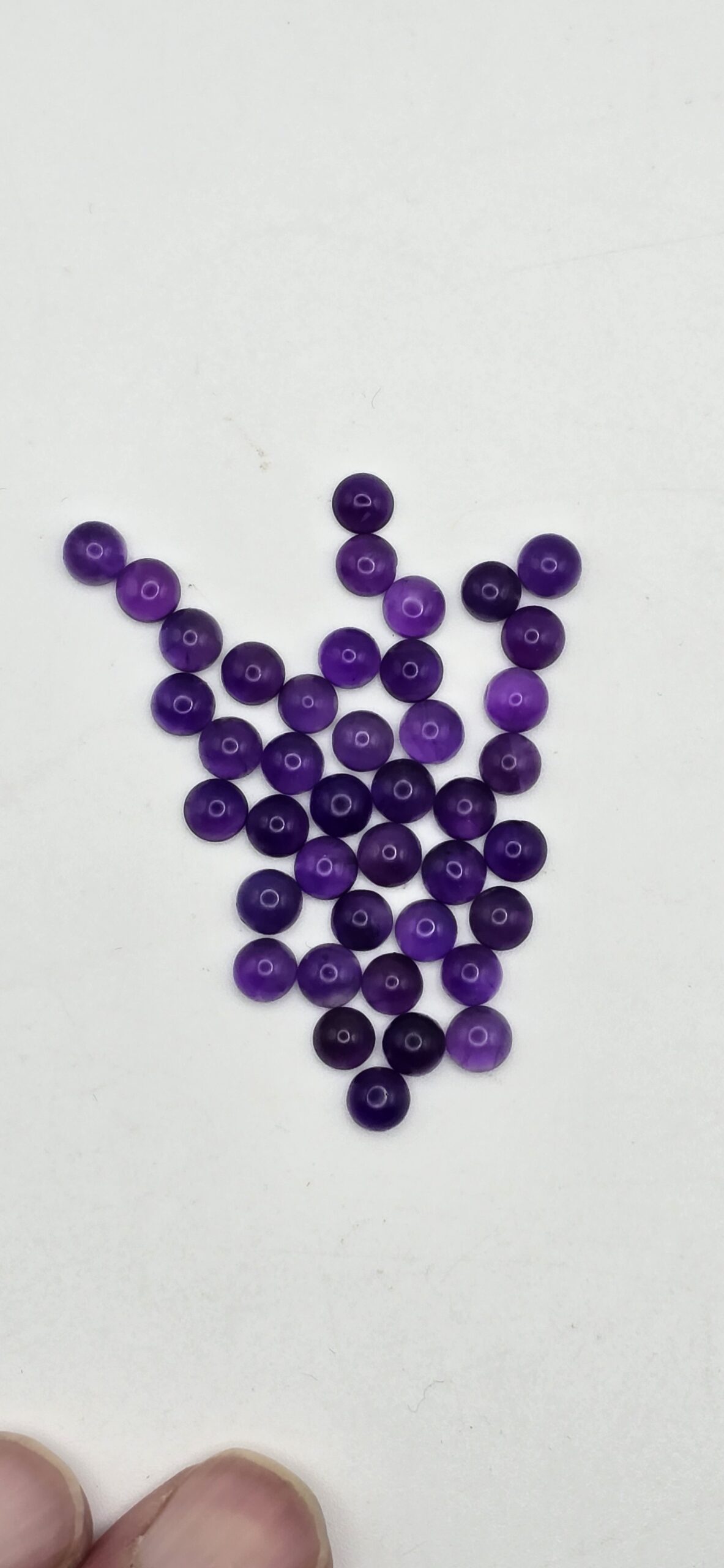 5mm round African amethyst cabochon