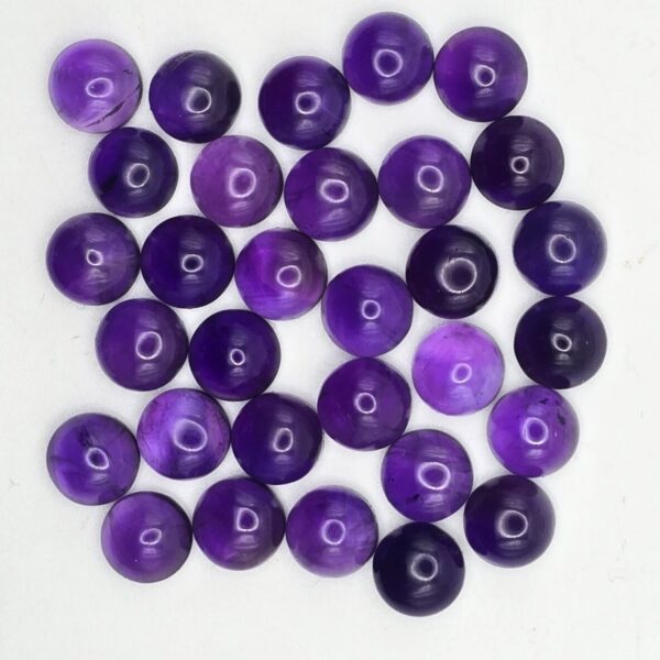 8mm round African amethyst cabochon