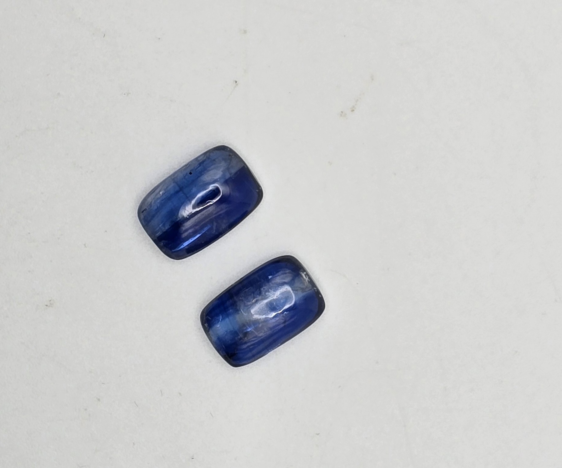 12x8mm pair of cushion blue kyanite cabochon