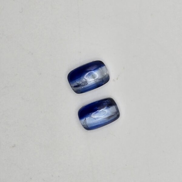 12x8mm pair of cushion blue kyanite cabochon