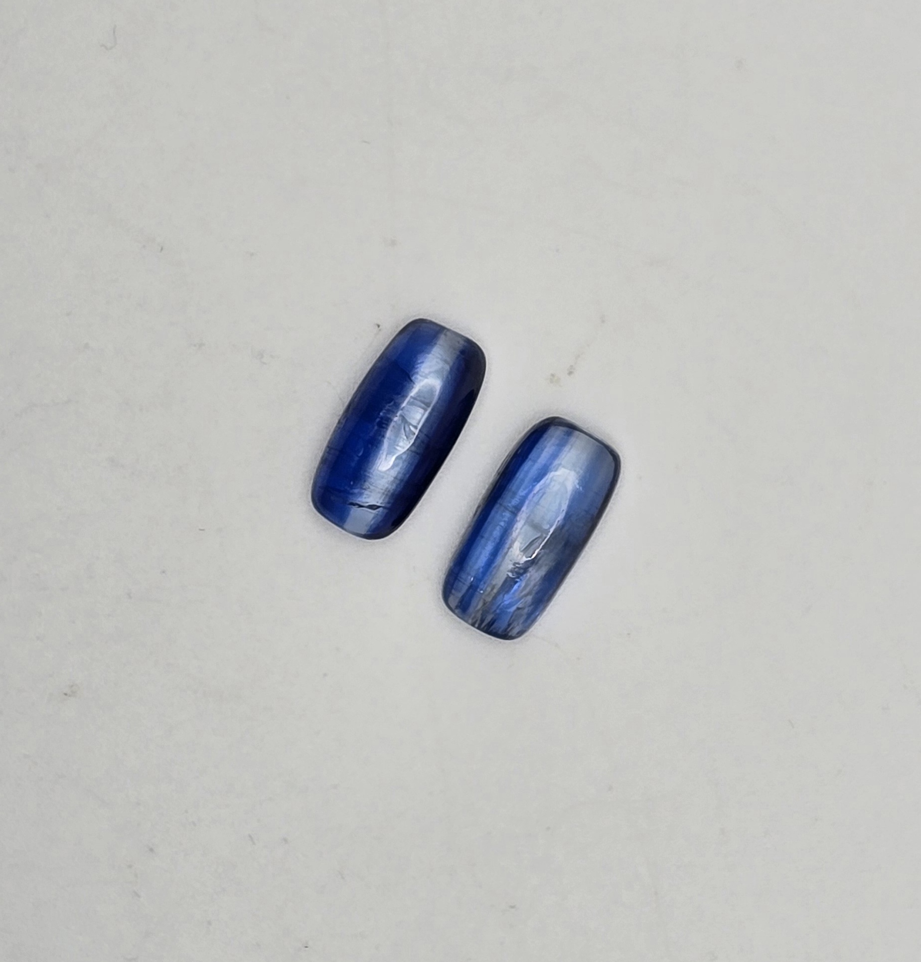 14x7mm pair of cushion blue kyanite cabochon