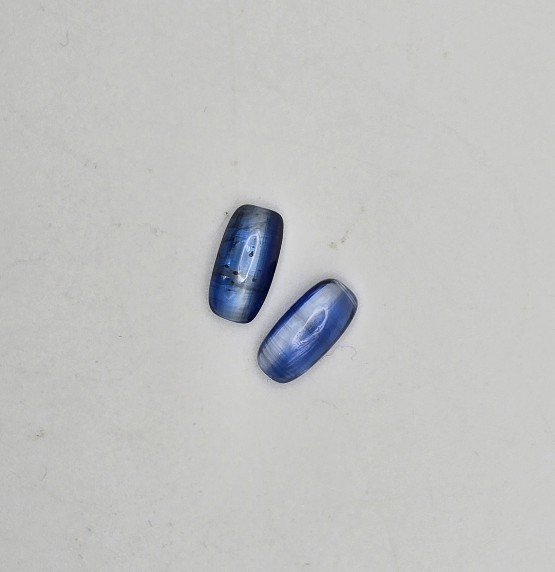 12x6mm pair of cushion blue kyanite cabochon