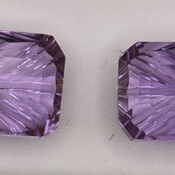 14.25x7.17x4.63mm &14.65x6.73x4.75mm pair of fantasy-cut, high quality ametrine facets