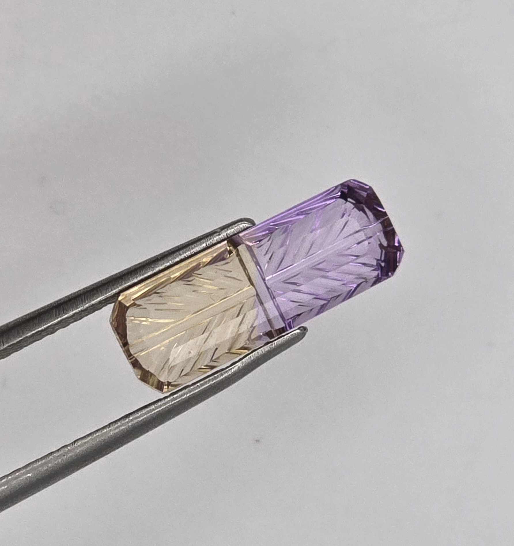 16x5.7mm Fantasy-Cut Ametrine Facet Stone for Bespoke Ring Making