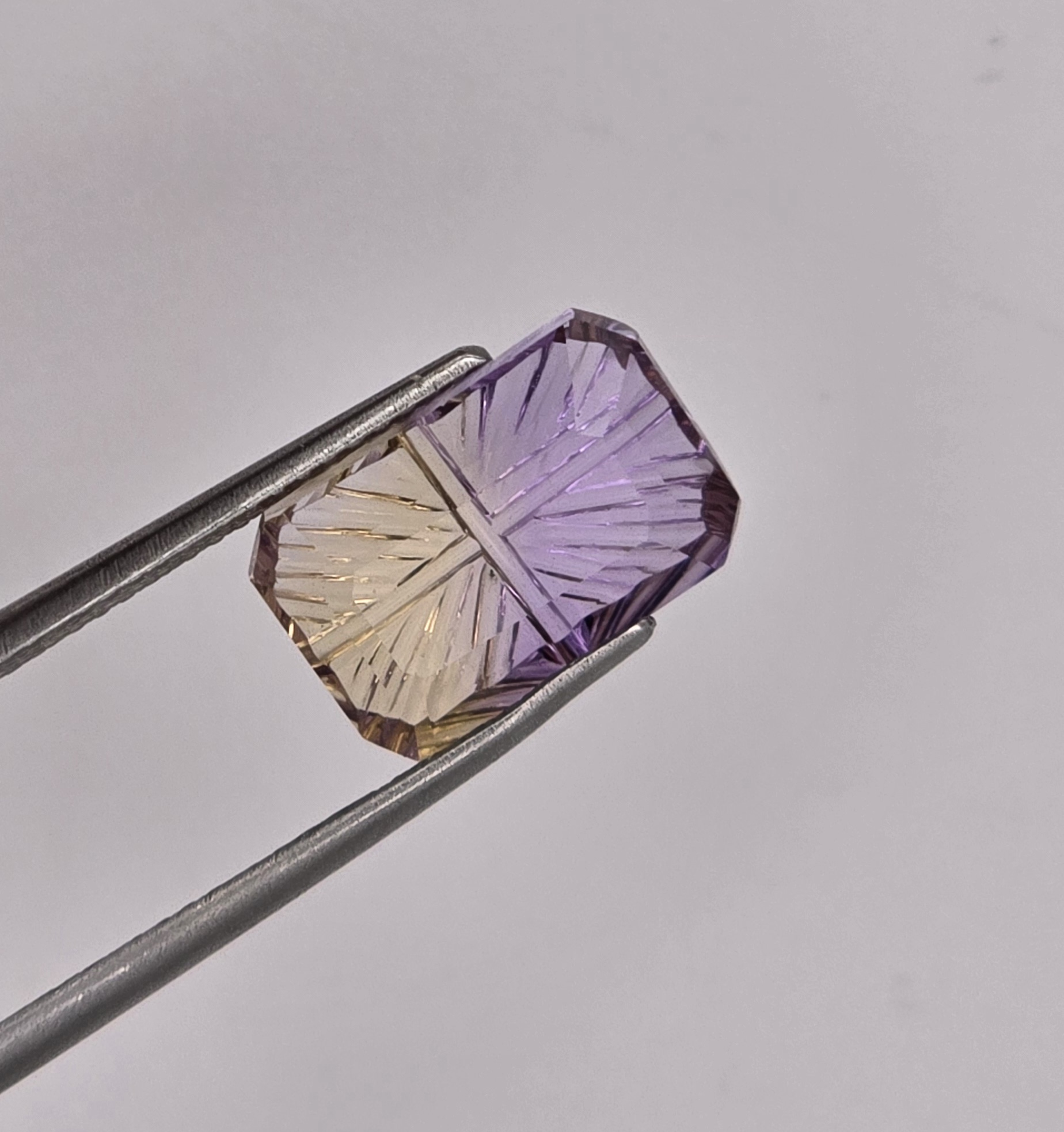 12.07x7.92x4.57mm fantasy-cut, high quality ametrine facet