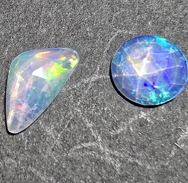FOUR rose-cut Ethiopian opal cabochons