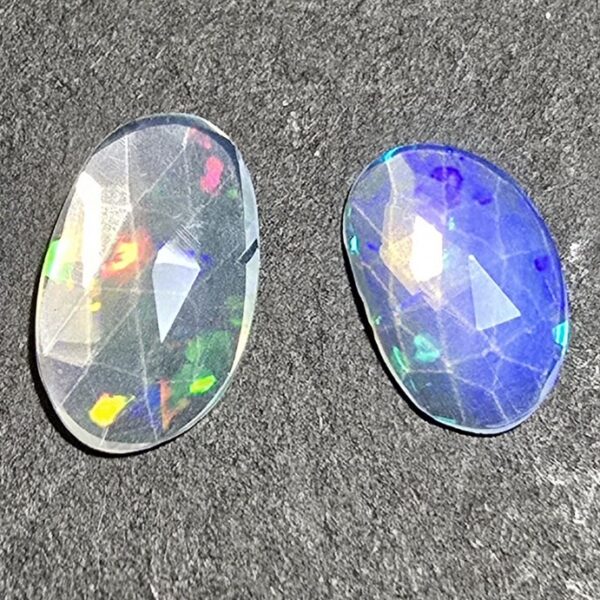 FOUR rose-cut Ethiopian opal cabochons