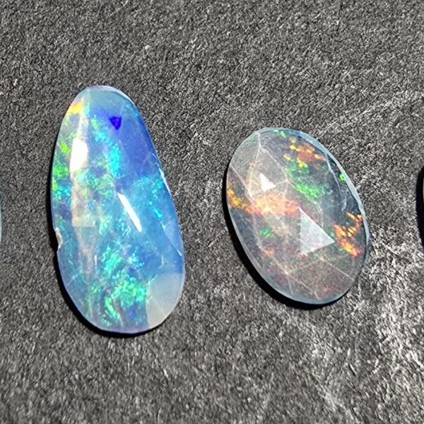 FOUR rose-cut Ethiopian opal cabochons