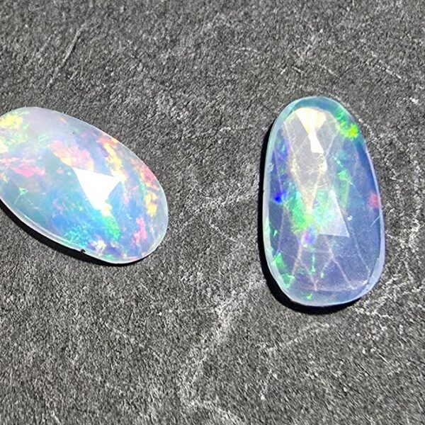 FOUR rose-cut Ethiopian opal cabochons