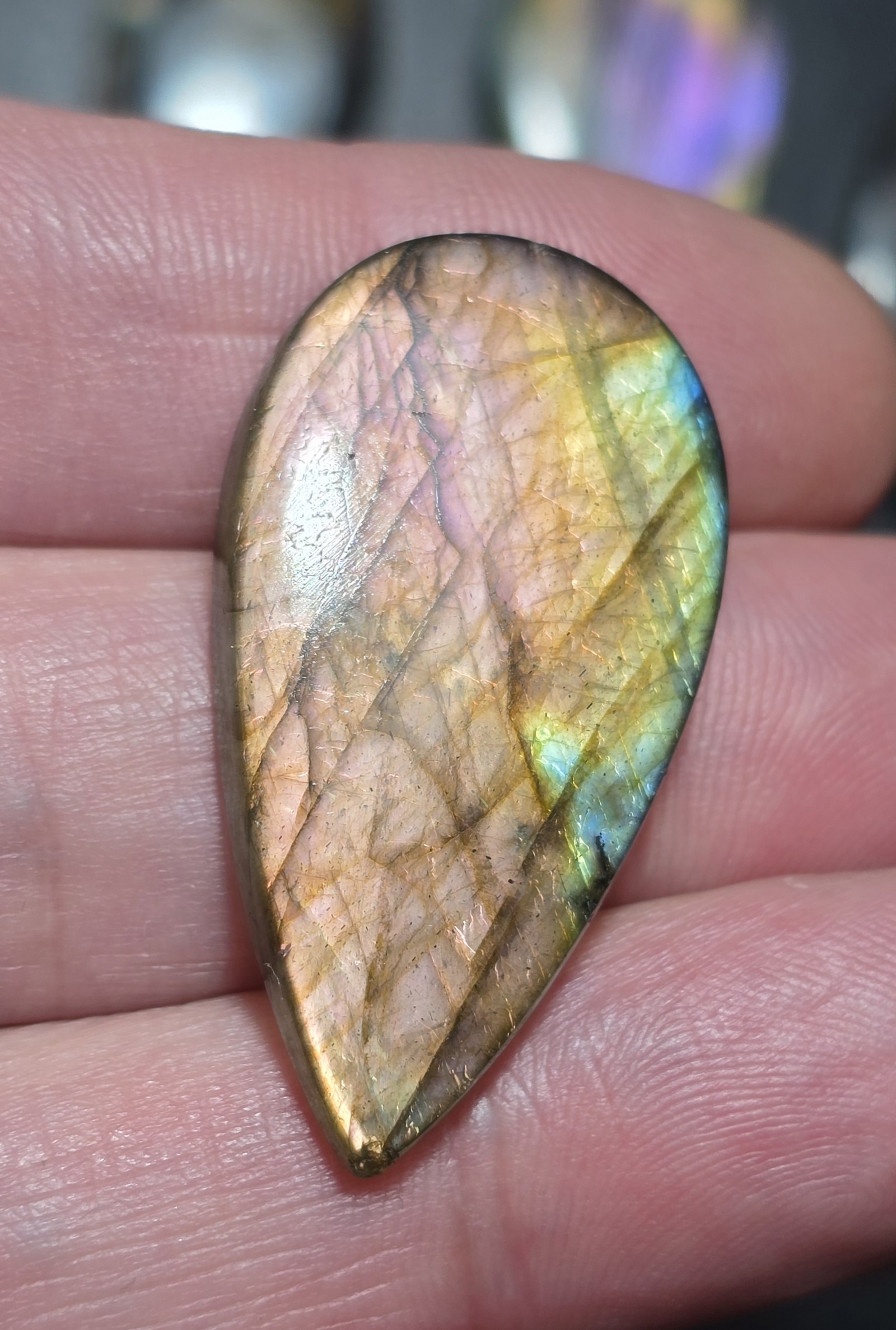 38x21mm purple labradorite cabochon