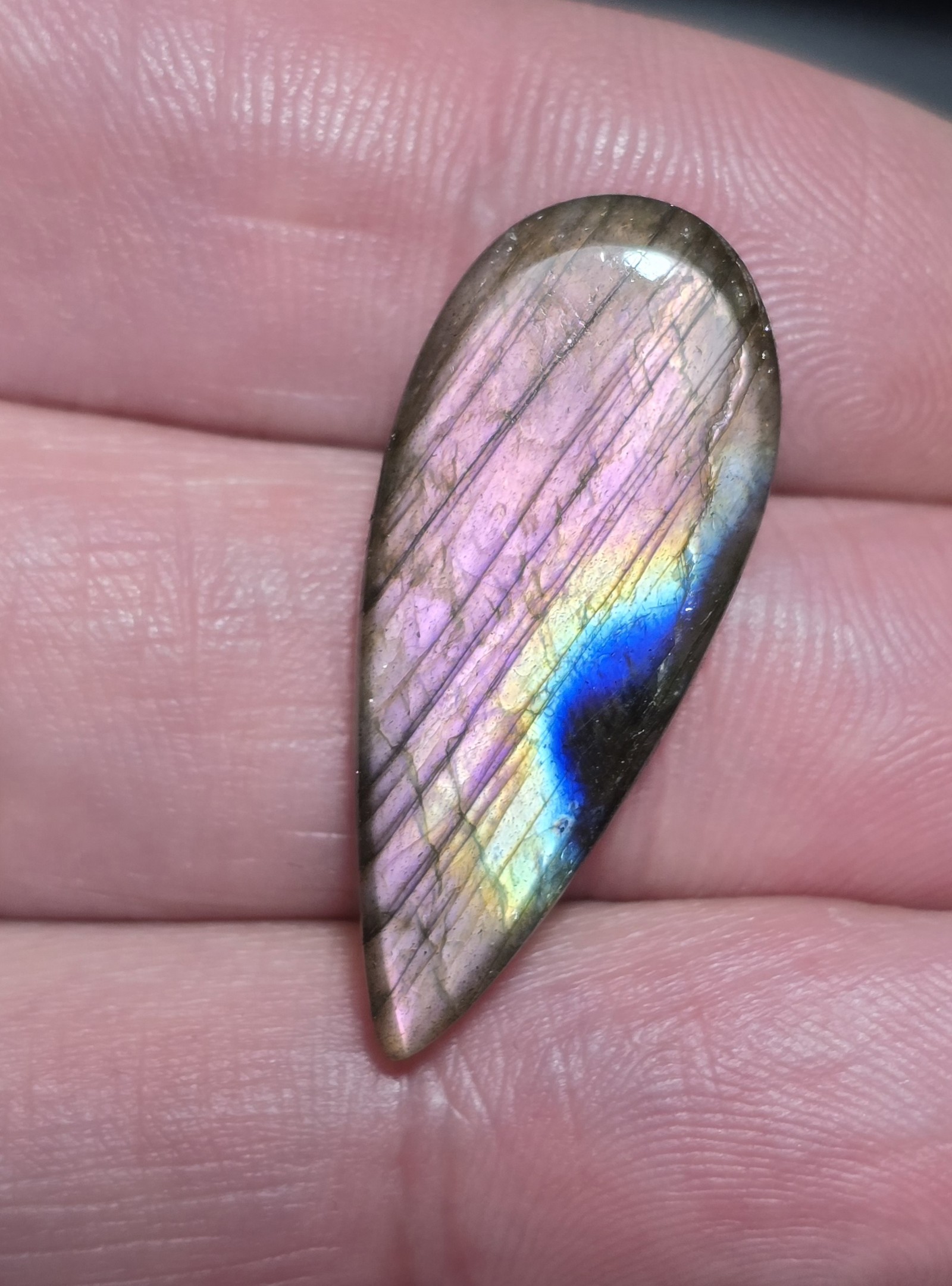 31x13mm purple labradorite cabochon