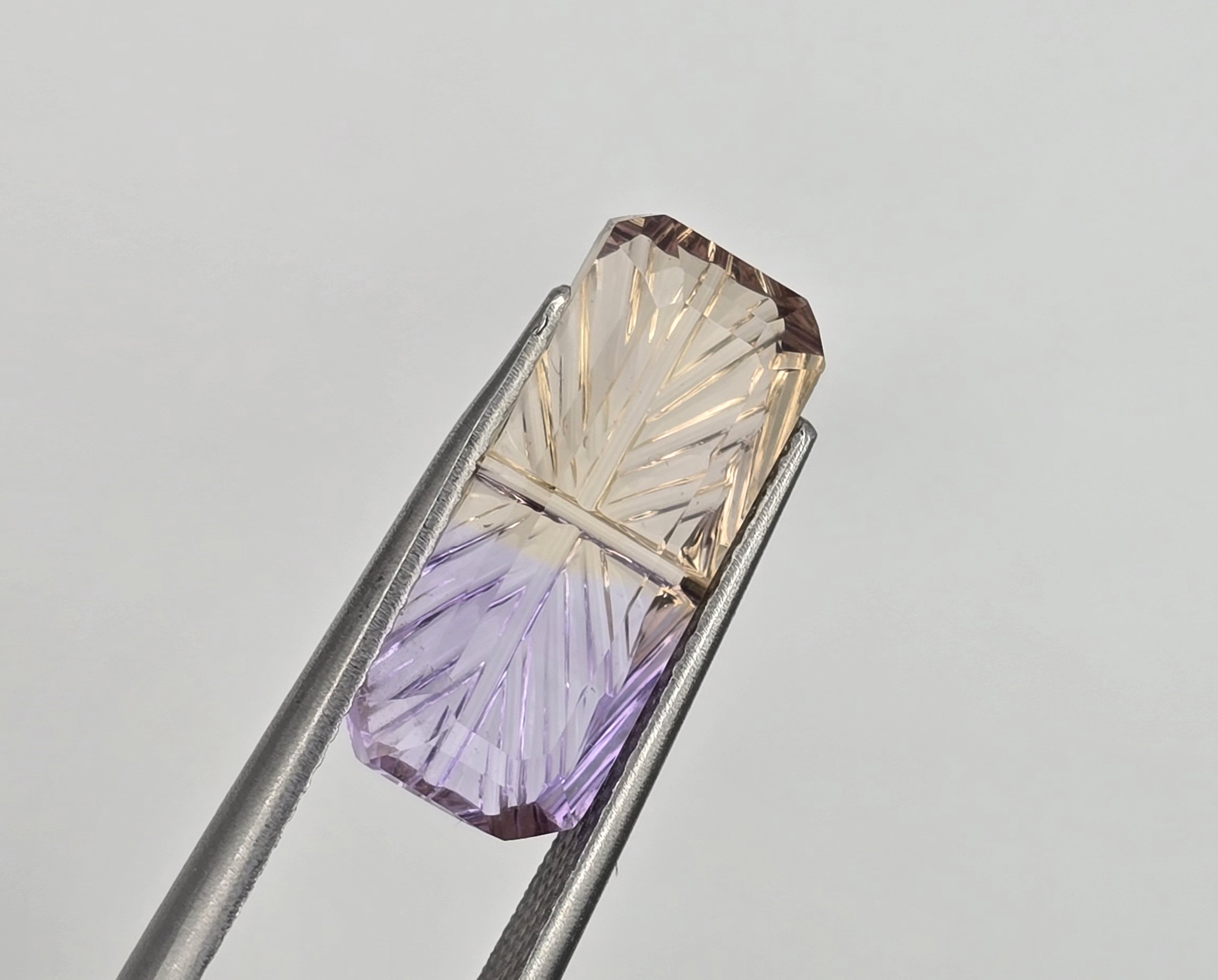 17.48x7.39x4.42mm fantasy-cut, high quality ametrine facet