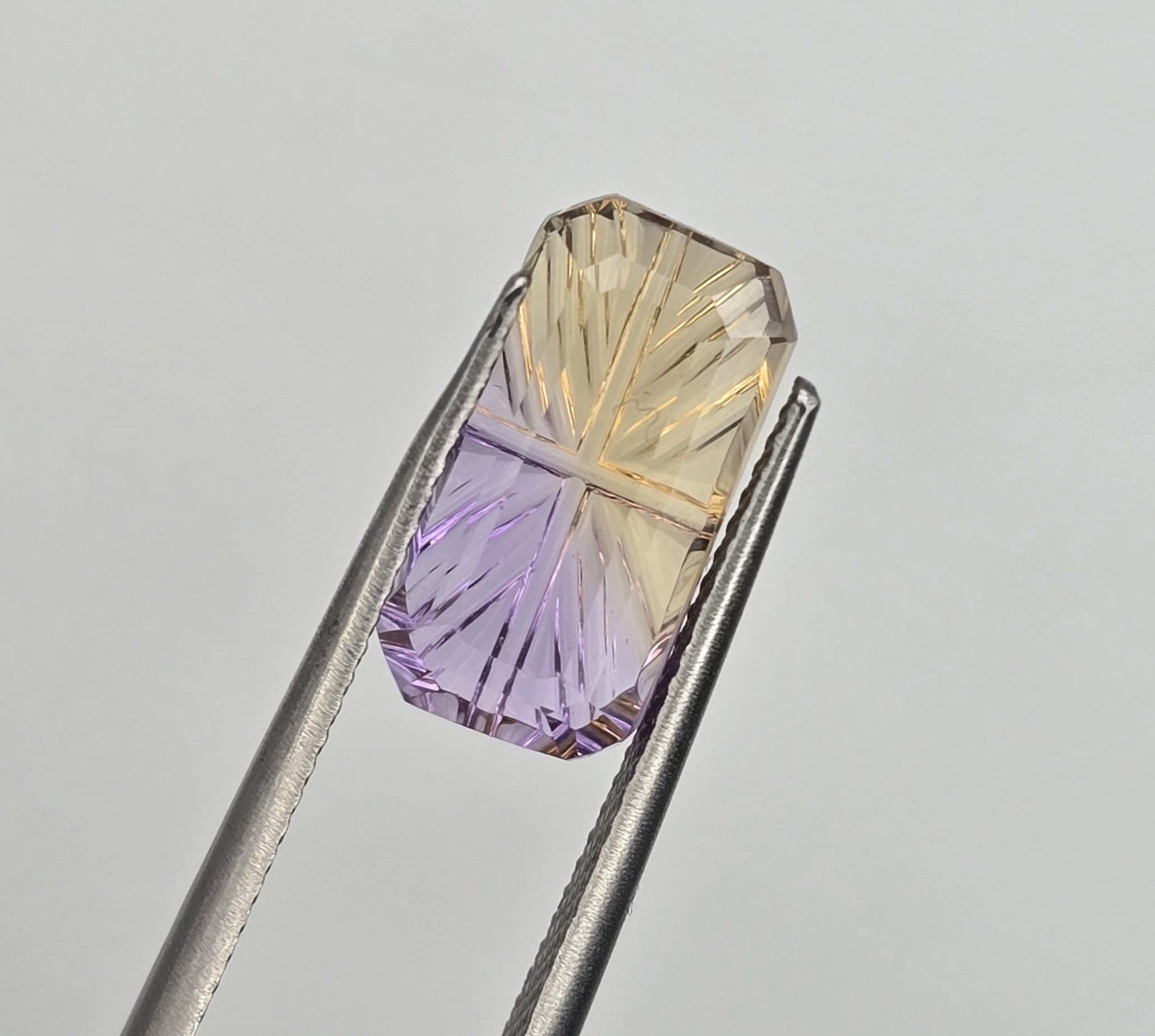 13.37x6.93x5.38mm fantasy-cut, high quality ametrine facet