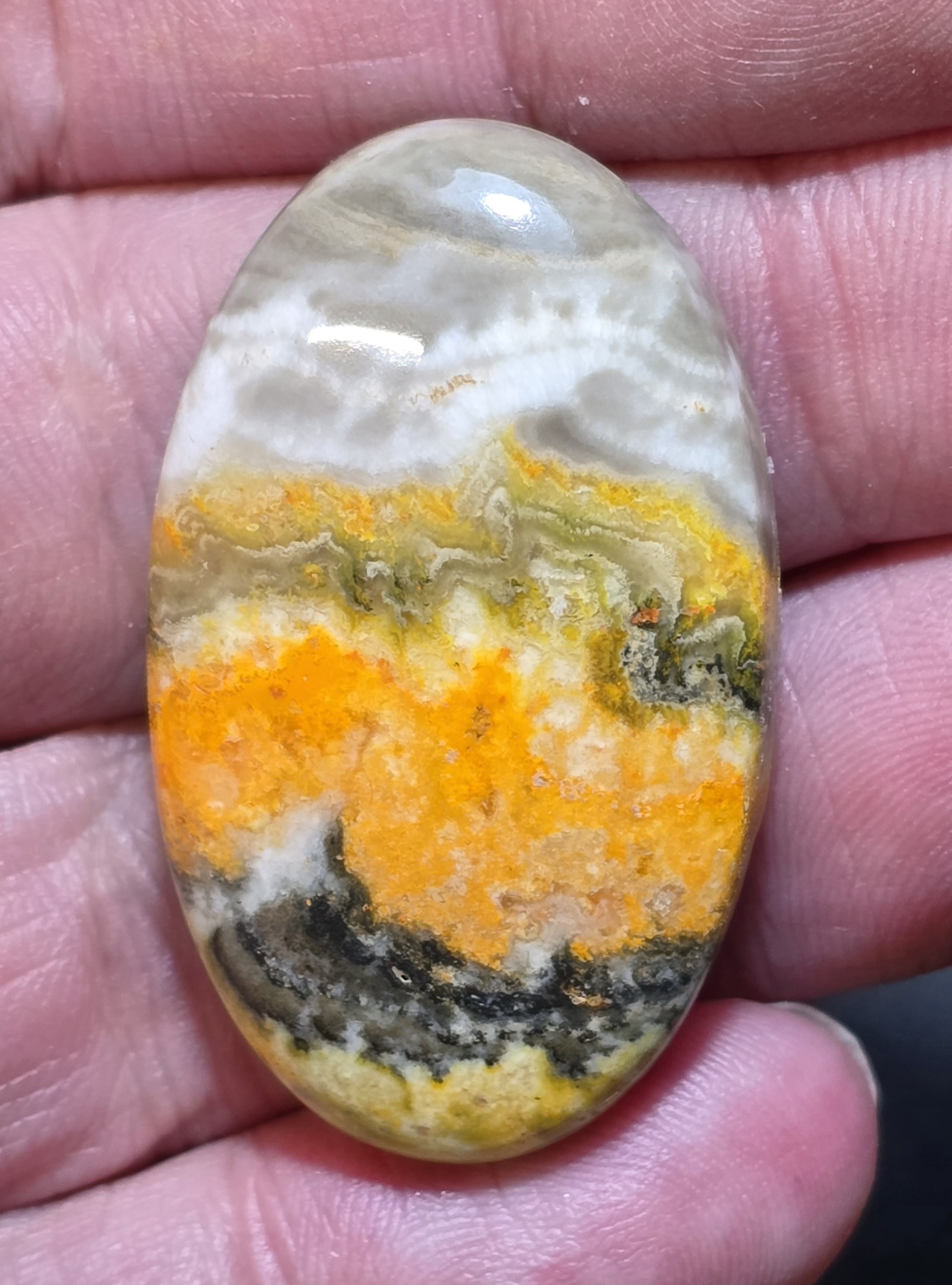 41x25mm bumblebee jasper cabochon