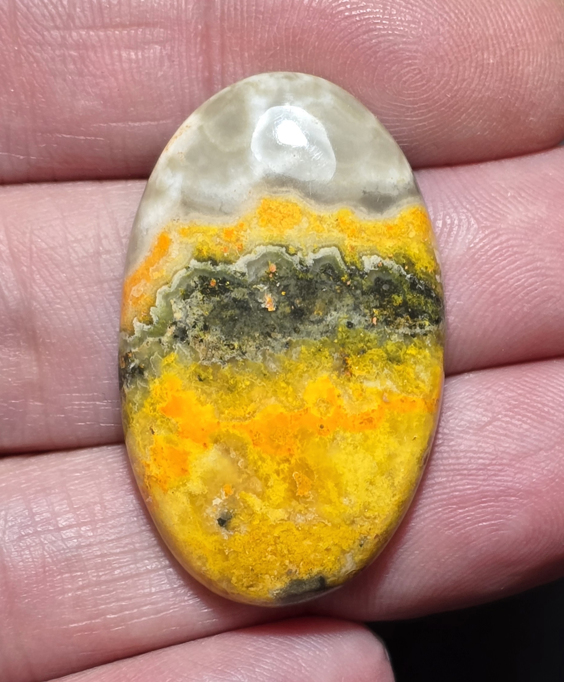 37x23mm bumblebee jasper cabochon