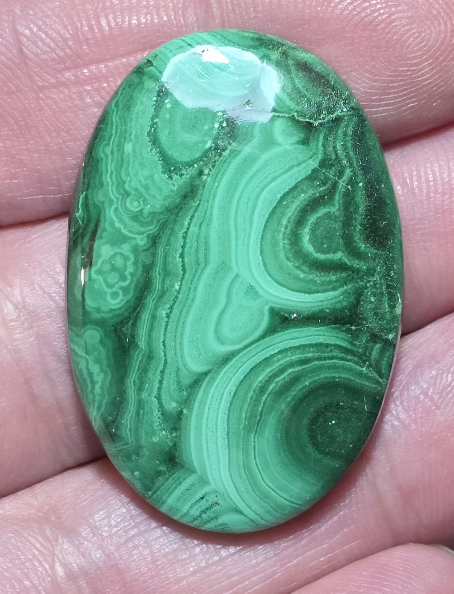 37x25mm Malachite cabochon