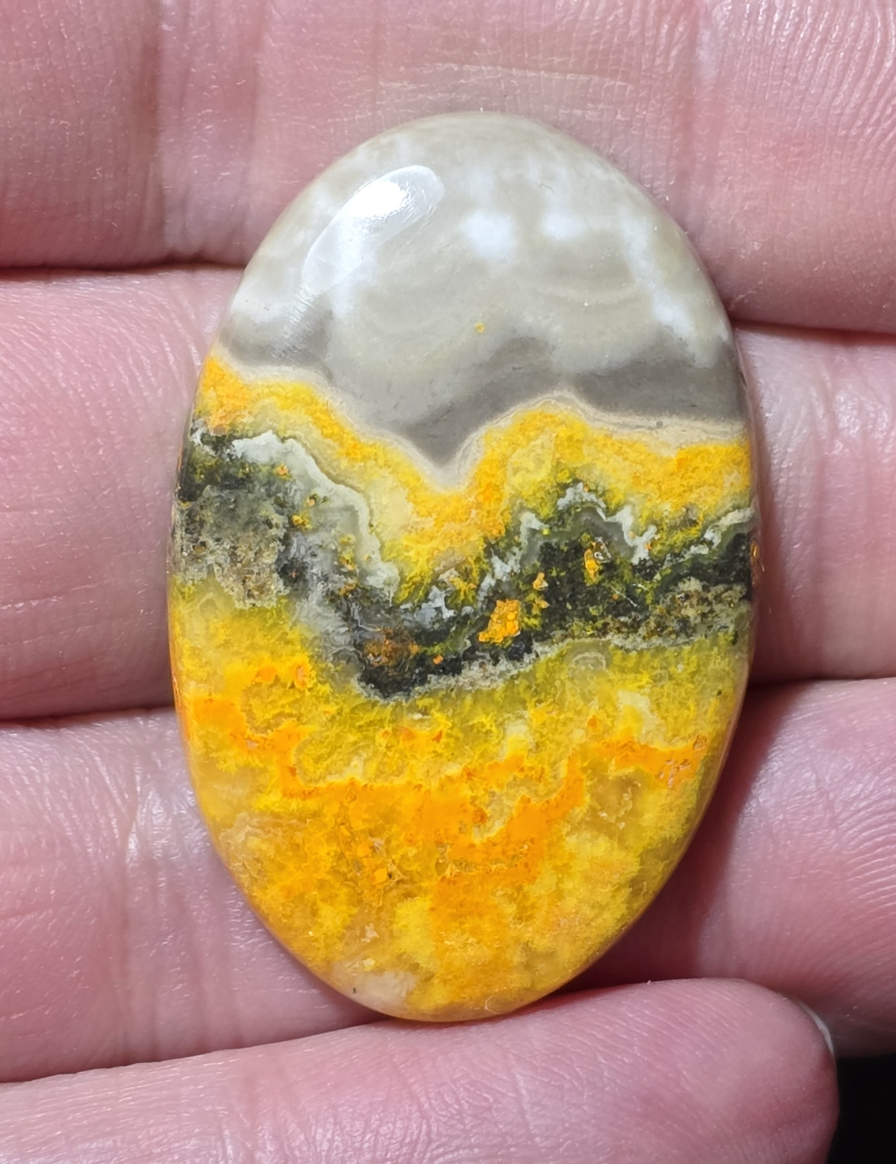 39x26mm bumblebee jasper cabochon