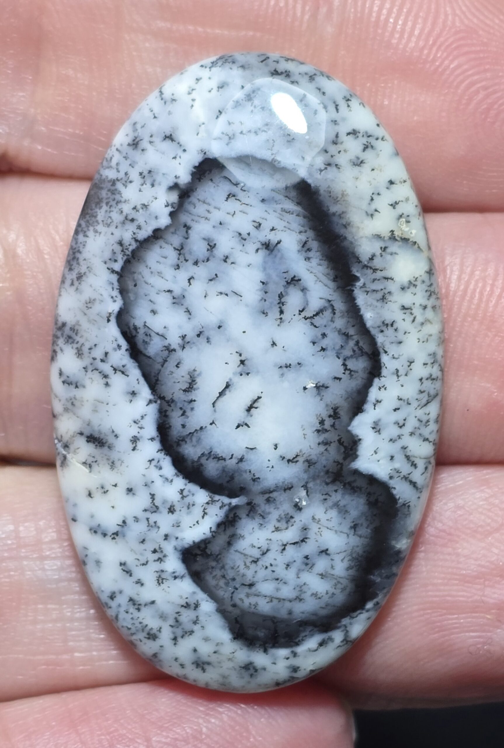 43x26mm Dendritic chalcedony cabochon